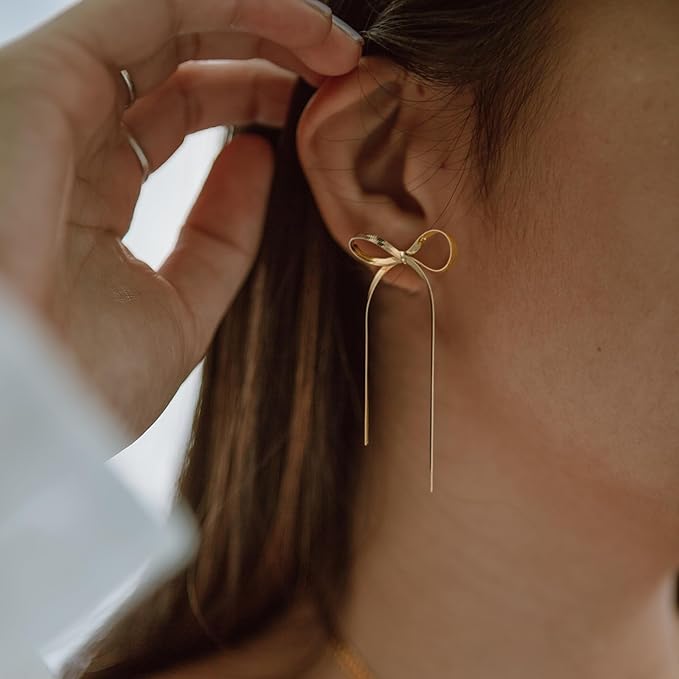 Violette Bow Earrings - Gold